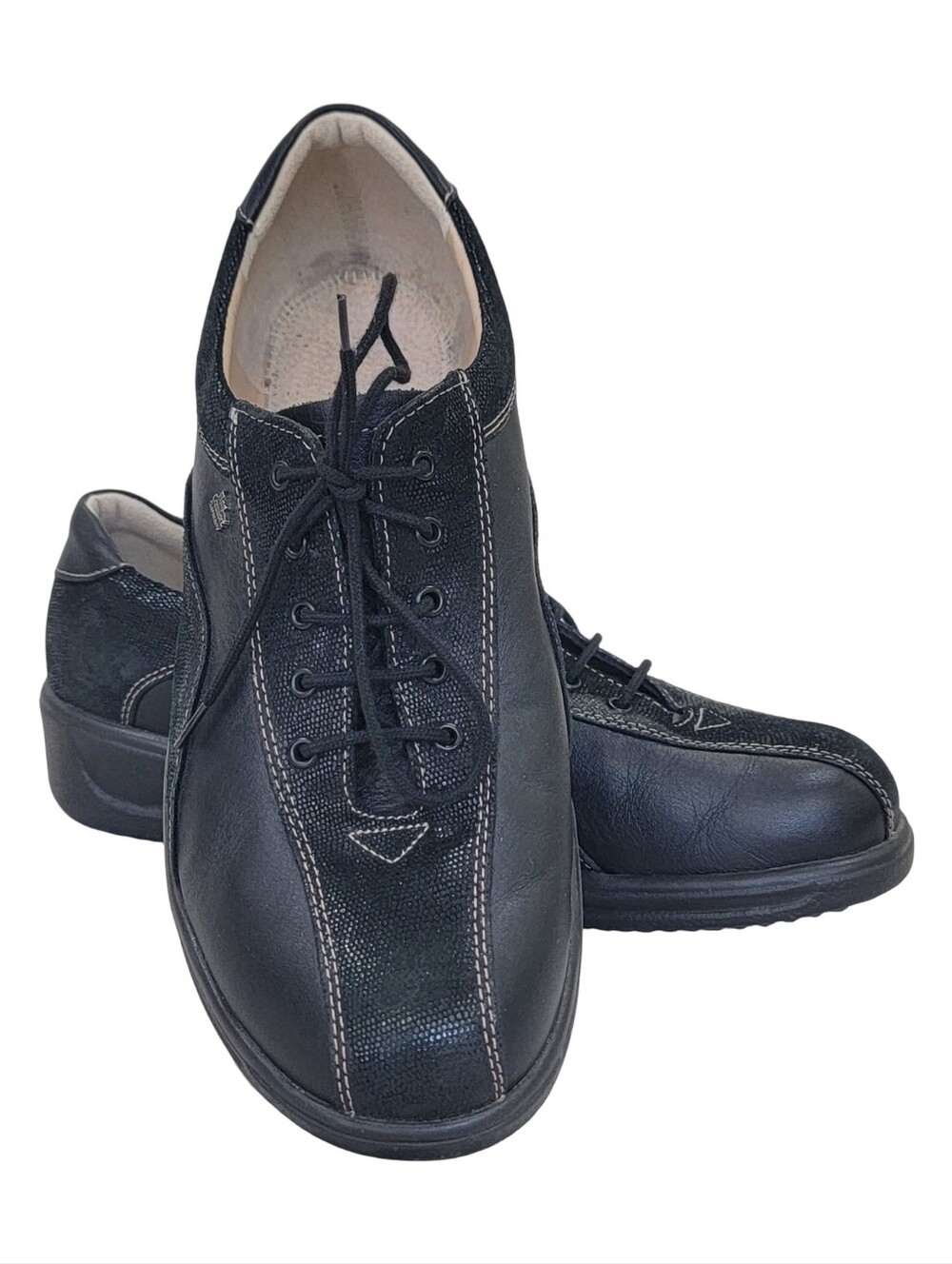 Finn Comfort Ariano Womens Leather Oxfords Black UK 6 US 8.5 NO INSOLES - Picture 3 of 17